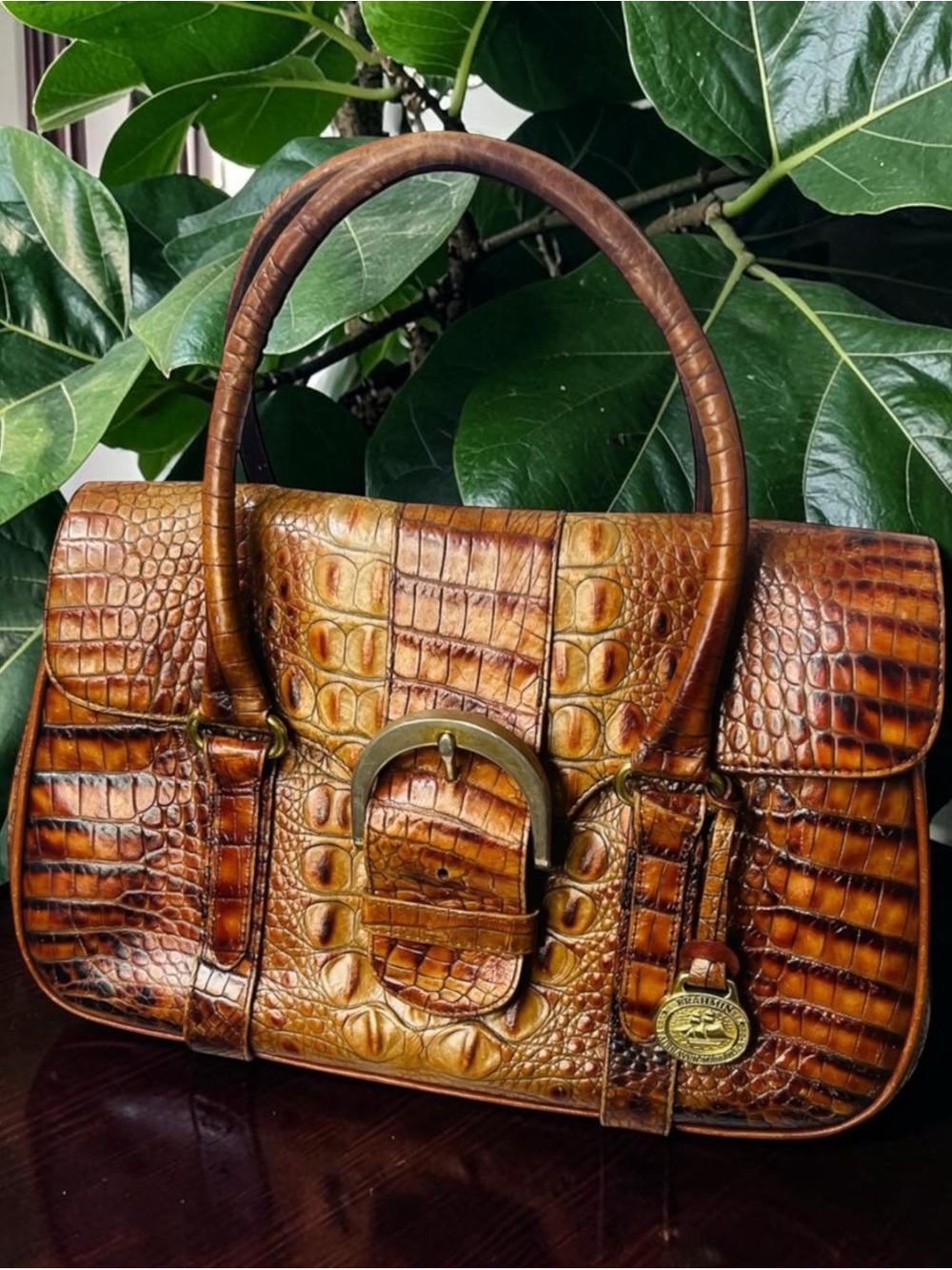 Vintage Brahmin Tory Tomago Embossed Leather Satchel-Excellent Condition!